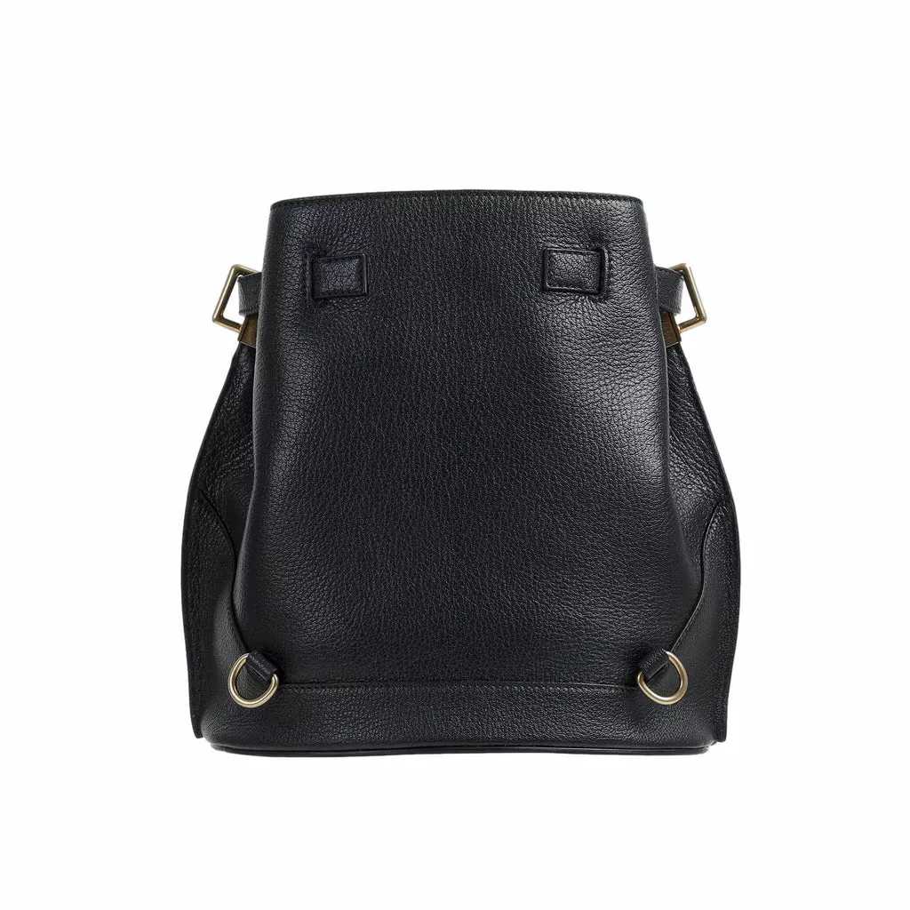 Balmain B-Belted 27 Black Goat Leather Convertible Backpack Bucket Balmain B-Belted 27 Black Goat Leather Convertible Backpack Bucket | Image 7