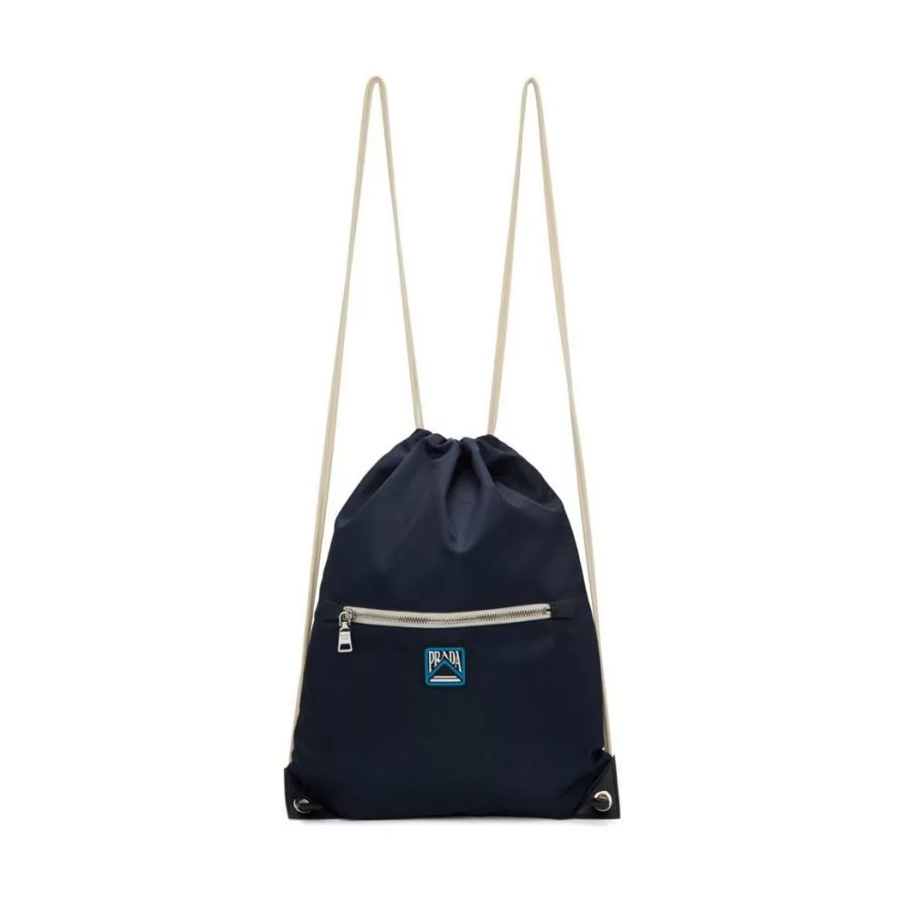 Prada Zaino Navy Tessuto Nylon Drawstring Backpack Prada Zaino Navy Tessuto Nylon Drawstring Backpack | Image 1