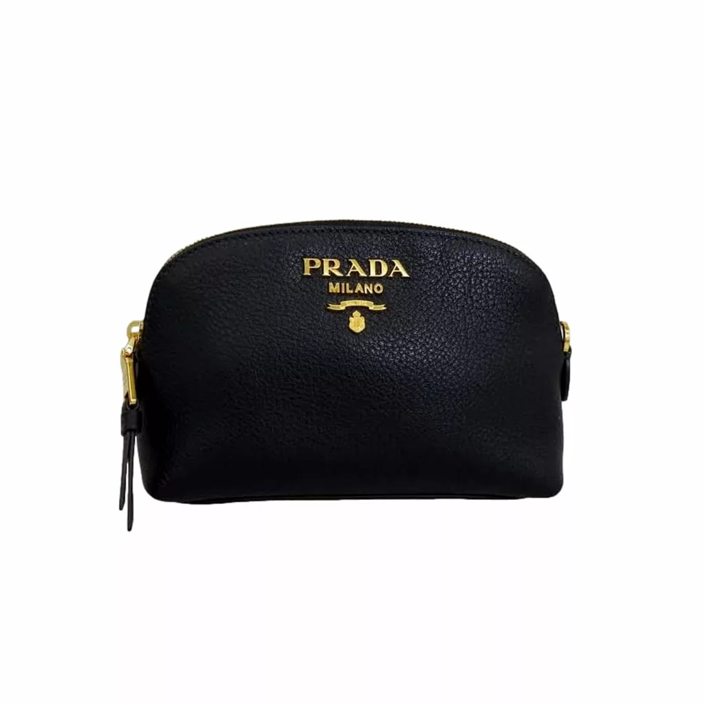 Prada Contenitore Nero Vitello Daino Vanity Cosmetic Case Prada Contenitore Nero Vitello Daino Vanity Cosmetic Case | Image 1