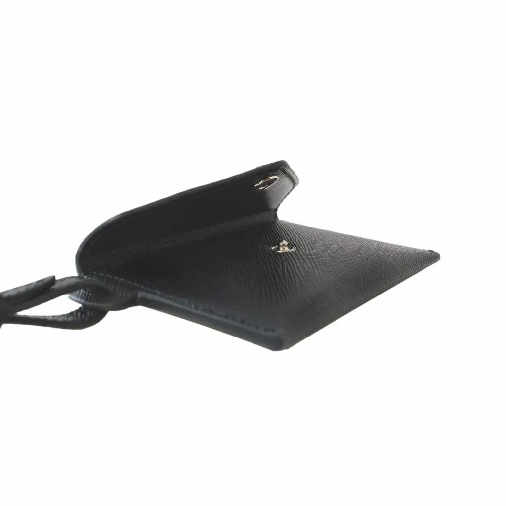 Prada Black Saffiano Leather Envelope Luggage Tag Keychain Prada Black Saffiano Leather Envelope Luggage Tag Keychain | Image 6
