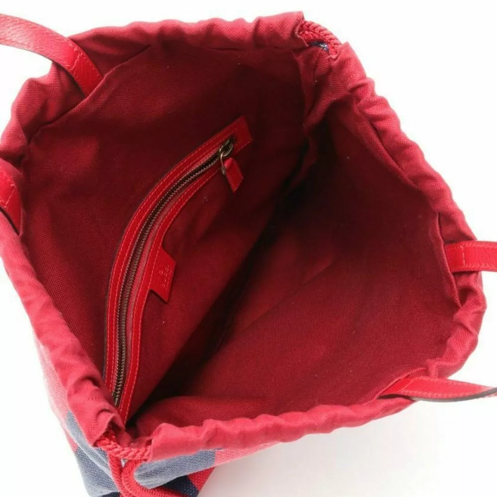 Gucci Zaino Multicolor Canvas Striped Drawstring Tote Backpack Gucci Zaino Multicolor Canvas Striped Drawstring Tote Backpack | Image 10