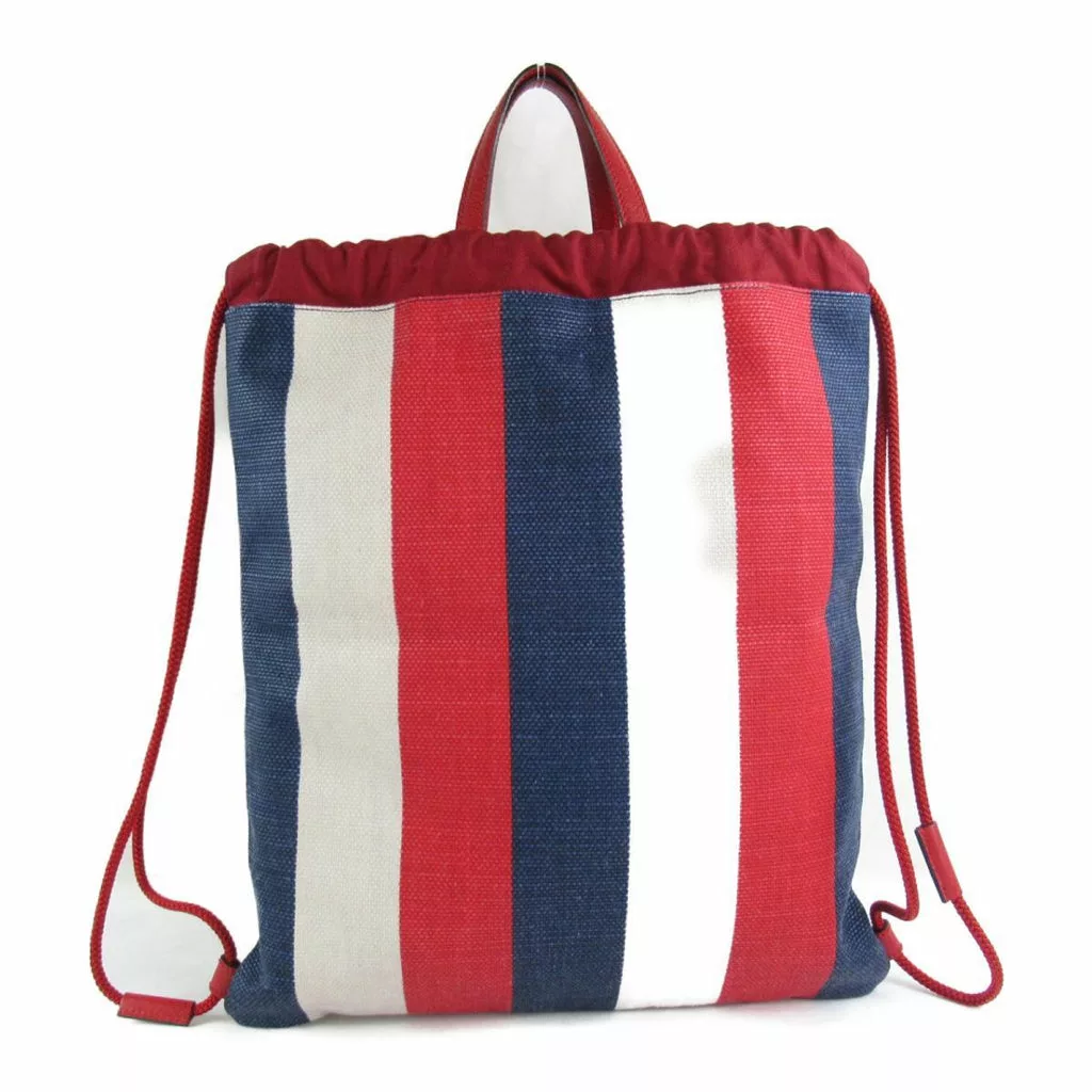 Gucci Zaino Multicolor Canvas Striped Drawstring Tote Backpack Gucci Zaino Multicolor Canvas Striped Drawstring Tote Backpack | Image 9