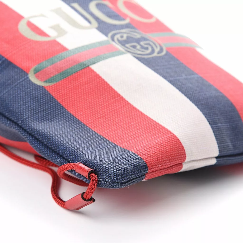 Gucci Zaino Multicolor Canvas Striped Drawstring Tote Backpack Gucci Zaino Multicolor Canvas Striped Drawstring Tote Backpack | Image 5