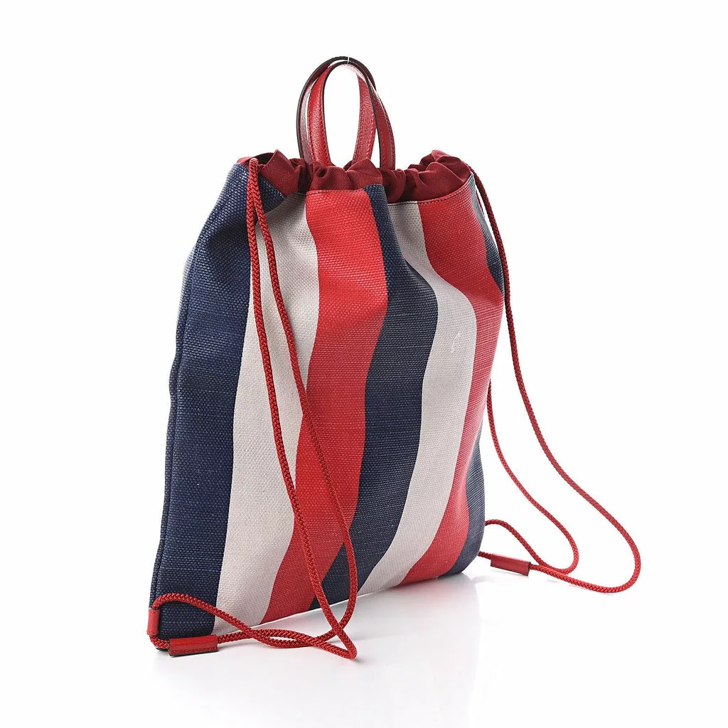 Gucci Zaino Multicolor Canvas Striped Drawstring Tote Backpack Gucci Zaino Multicolor Canvas Striped Drawstring Tote Backpack | Image 6