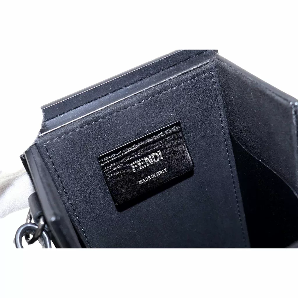 Fendi Roma Vertical Box Black Leather Shoulder Bag Fendi Roma Vertical Box Black Leather Shoulder Bag | Image 9