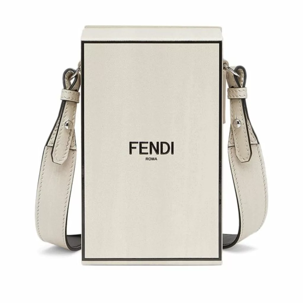 Fendi Roma Vertical Box Grey Leather Shoulder Bag Fendi Roma Vertical Box Grey Leather Shoulder Bag | Image 1