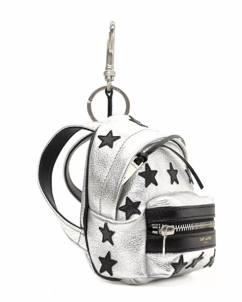 Saint Laurent Silver/Black Unisex Zip Backpack Key Chain Black Stars Saint Laurent Silver/Black Unisex Zip Backpack Key Chain Black Stars | Image 5