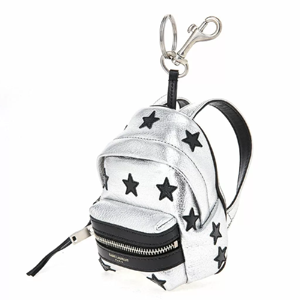 Saint Laurent Silver/Black Unisex Zip Backpack Key Chain Black Stars Saint Laurent Silver/Black Unisex Zip Backpack Key Chain Black Stars | Image 3