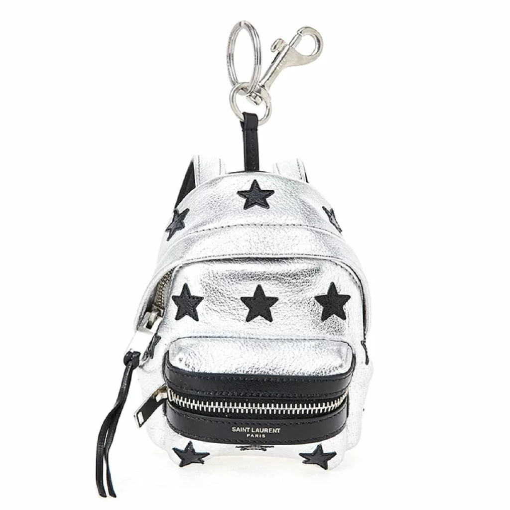 Saint Laurent Silver/Black Unisex Zip Backpack Key Chain Black Stars Saint Laurent Silver/Black Unisex Zip Backpack Key Chain Black Stars | Image 4