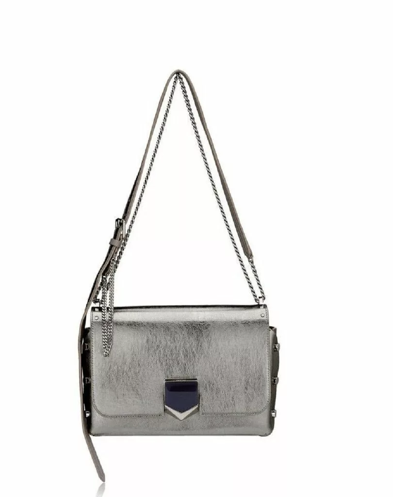 Jimmy Choo Metallic Silver Lockett Crossbody Shoulder Bag Jimmy Choo Metallic Silver Lockett Crossbody Shoulder Bag | Image 2