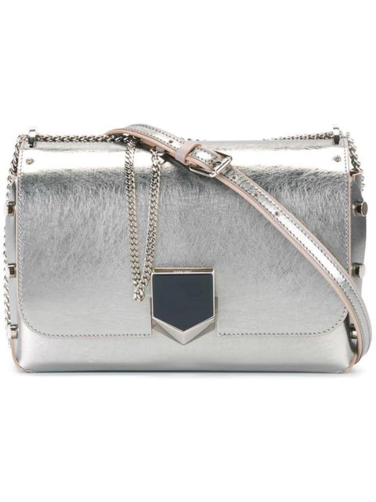 Jimmy Choo Metallic Silver Lockett Crossbody Shoulder Bag Jimmy Choo Metallic Silver Lockett Crossbody Shoulder Bag | Image 3