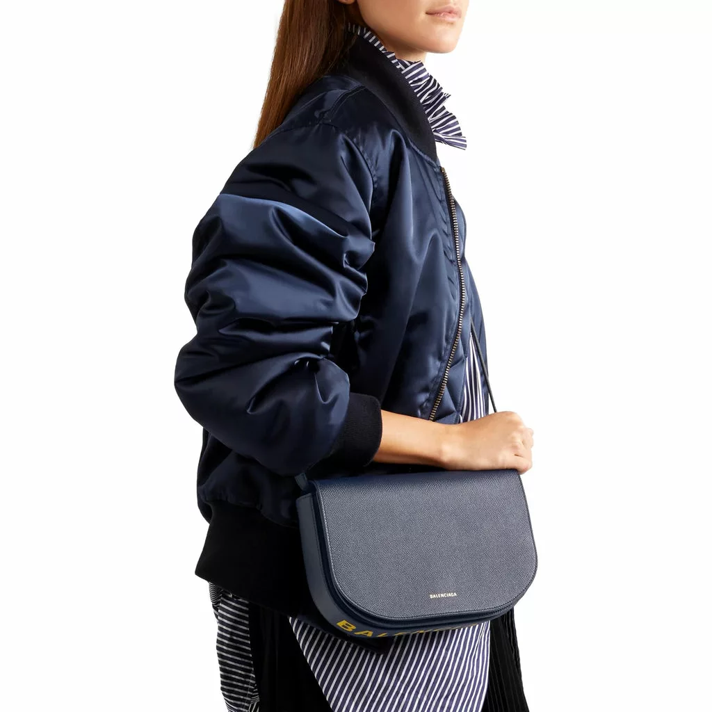 Balenciaga Ville Day Navy Grained Leather Shoulder Bag Balenciaga Ville Day Navy Grained Leather Shoulder Bag | Image 6
