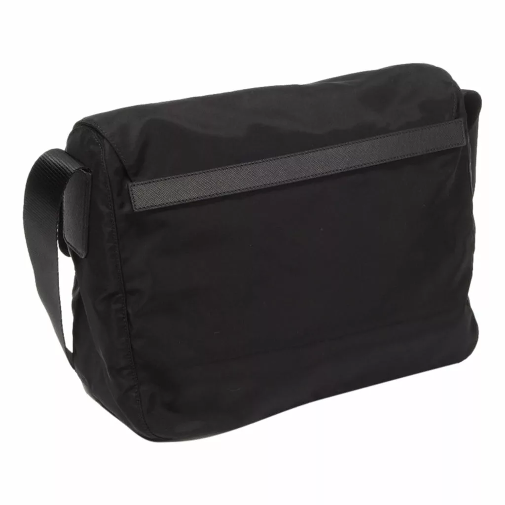 Prada Black Nylon Triangle Logo Messenger Bag Prada Black Nylon Triangle Logo Messenger Bag | Image 5
