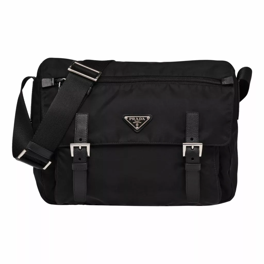 Prada Black Nylon Triangle Logo Messenger Bag Prada Black Nylon Triangle Logo Messenger Bag | Image 2