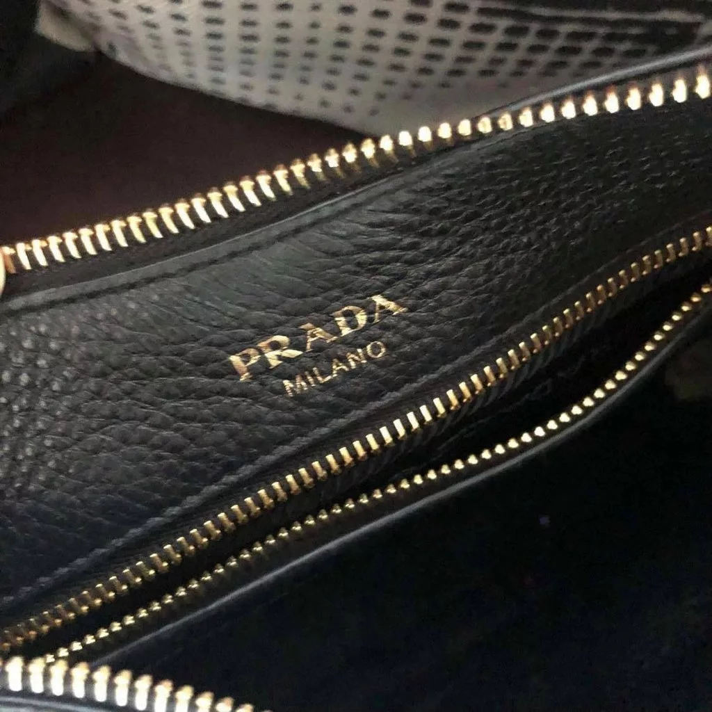 Prada Black Vitello Phenix Leather Web Stripe Strap Crossbody Prada Black Vitello Phenix Leather Web Stripe Strap Crossbody | Image 10