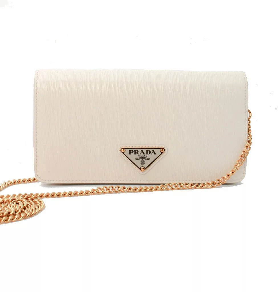 Prada Miniborse White Vitello Move Leather Crossbody Prada Miniborse White Vitello Move Leather Crossbody | Image 1
