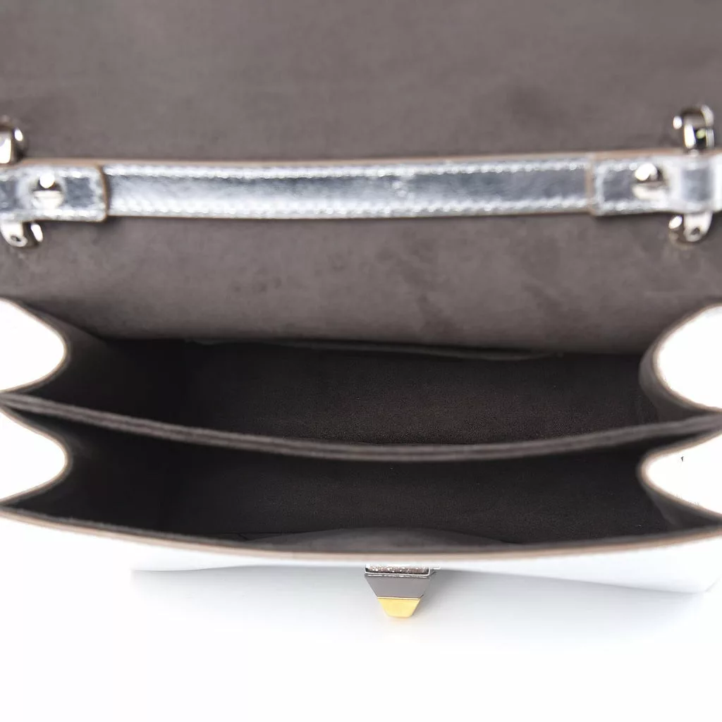 Fendi Kan I Metallic Silver Calfskin Scalloped Studded Bag Fendi Kan I Metallic Silver Calfskin Scalloped Studded Bag | Image 8