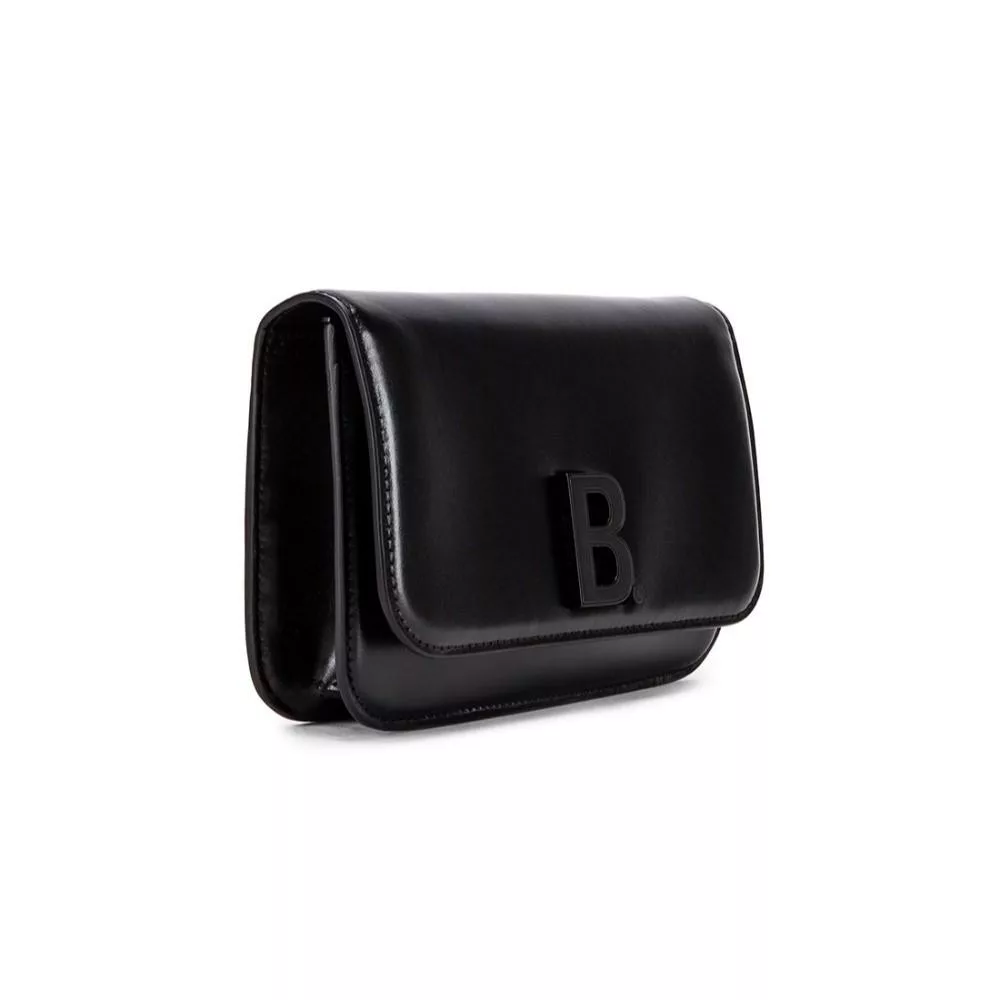 Balenciaga Black Shiny Calfskin Leather Chain Wallet Shoulder Bag Balenciaga Black Shiny Calfskin Leather Chain Wallet Shoulder Bag | Image 3