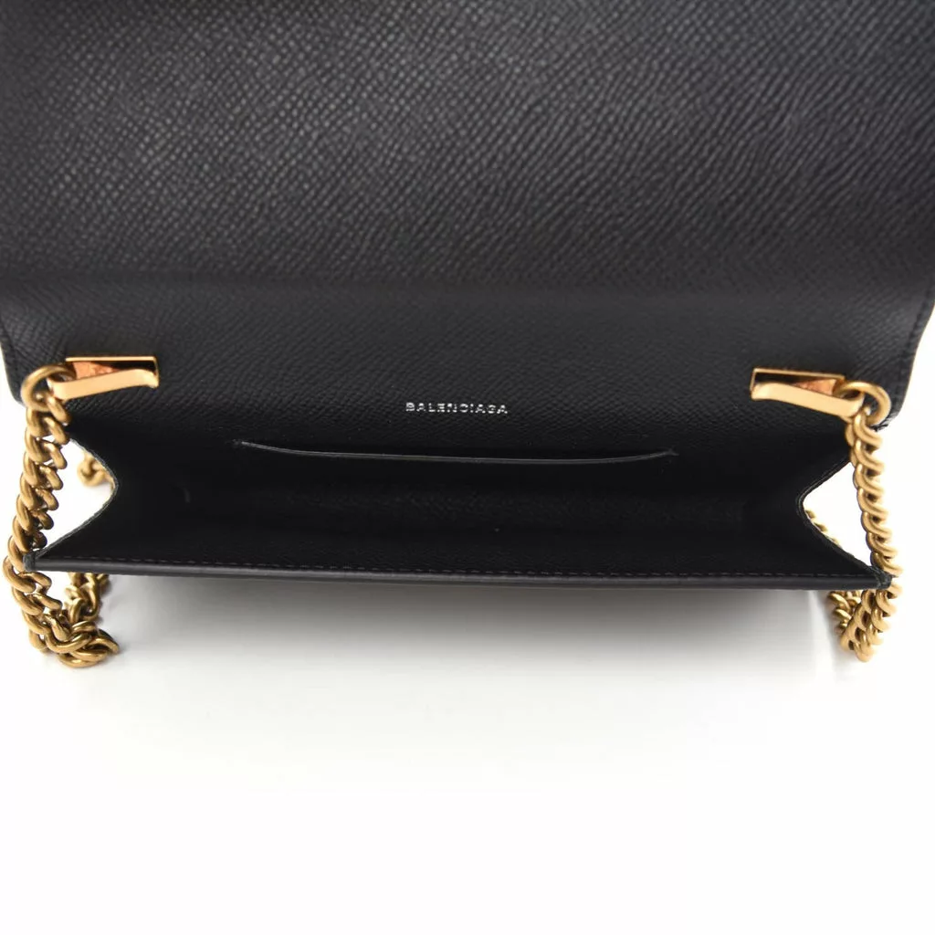 Balenciaga BB Grained Calfskin Black Wallet On Chain Cross Body Balenciaga BB Grained Calfskin Black Wallet On Chain Cross Body | Image 12