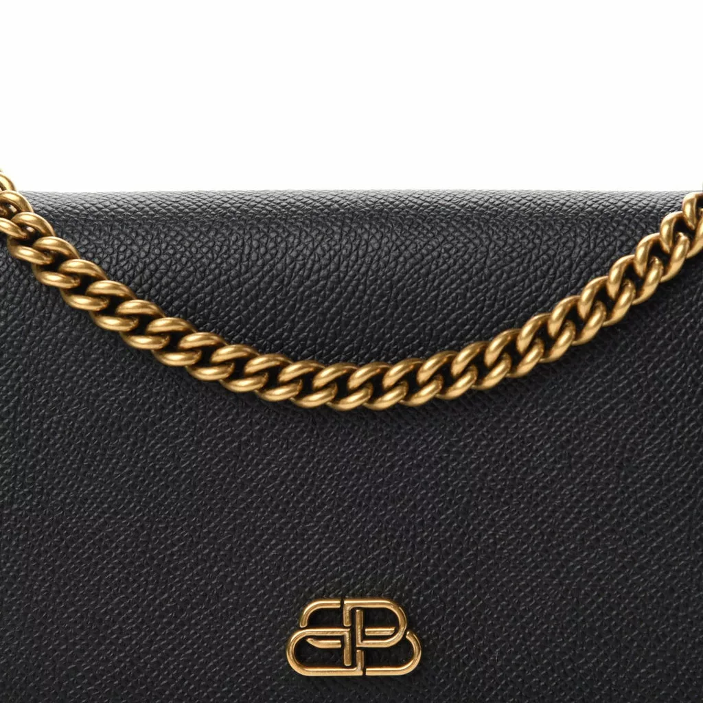 Balenciaga BB Grained Calfskin Black Wallet On Chain Cross Body Balenciaga BB Grained Calfskin Black Wallet On Chain Cross Body | Image 10