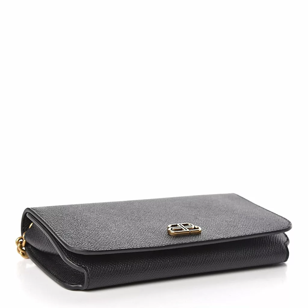 Balenciaga BB Grained Calfskin Black Wallet On Chain Cross Body Balenciaga BB Grained Calfskin Black Wallet On Chain Cross Body | Image 6