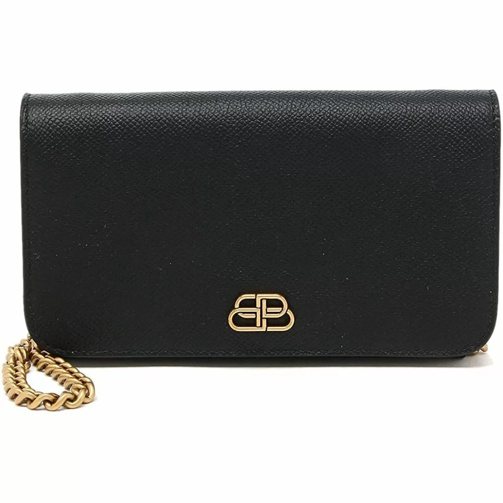 Balenciaga BB Grained Calfskin Black Wallet On Chain Cross Body Balenciaga BB Grained Calfskin Black Wallet On Chain Cross Body | Image 5
