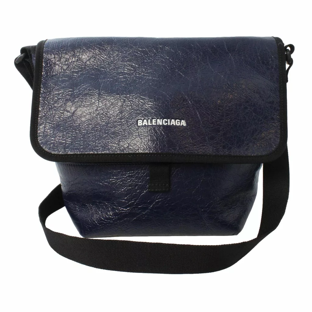 Balenciaga Arena Blue Lambskin Leather Flap Messenger Bag Balenciaga Arena Blue Lambskin Leather Flap Messenger Bag | Image 3