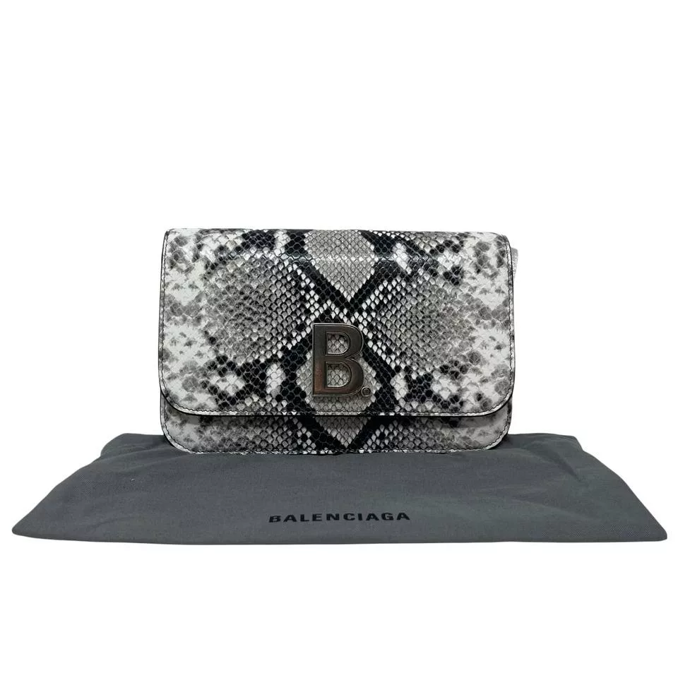 Balenciaga B Python Print Calfskin Leather Wallet on Chain Bag Balenciaga B Python Print Calfskin Leather Wallet on Chain Bag | Image 5