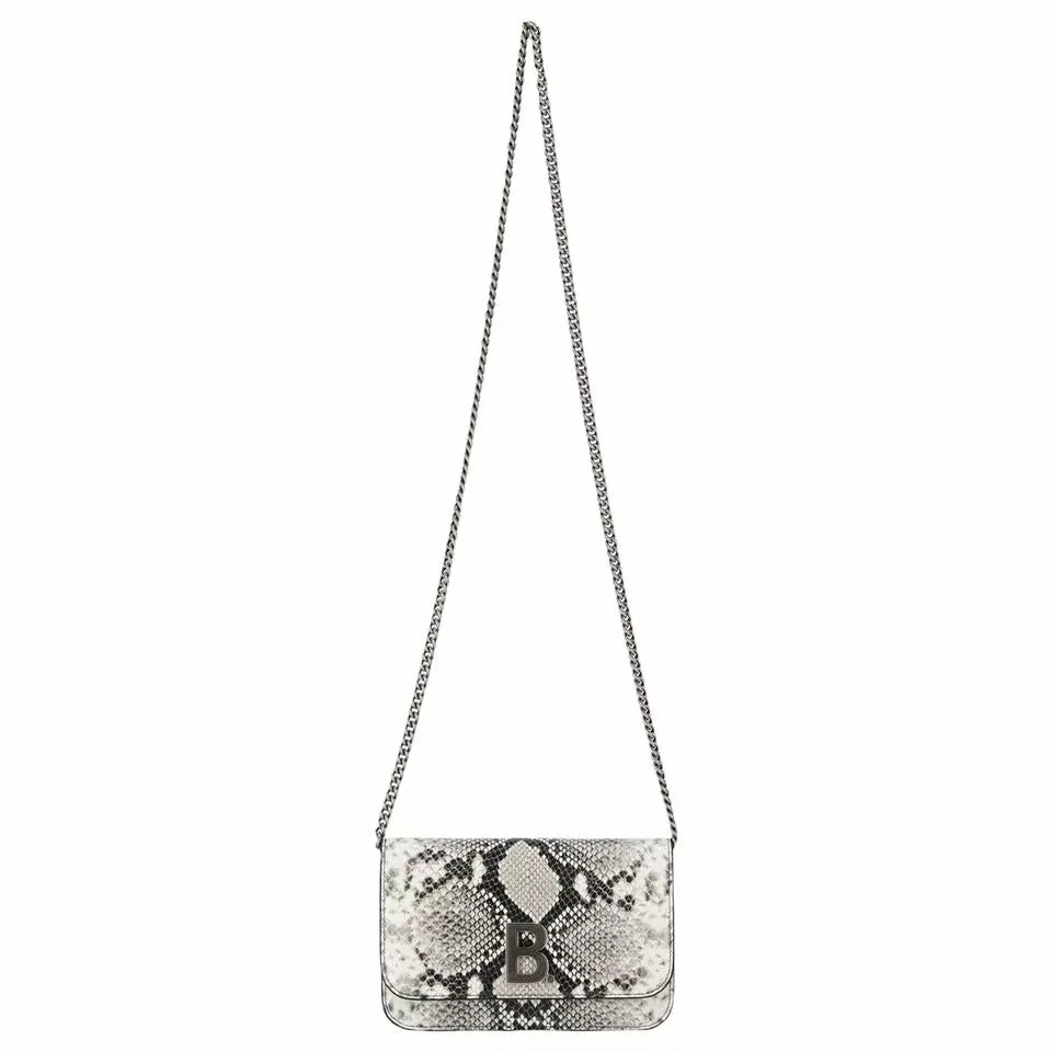 Balenciaga B Python Print Calfskin Leather Wallet on Chain Bag Balenciaga B Python Print Calfskin Leather Wallet on Chain Bag | Image 4
