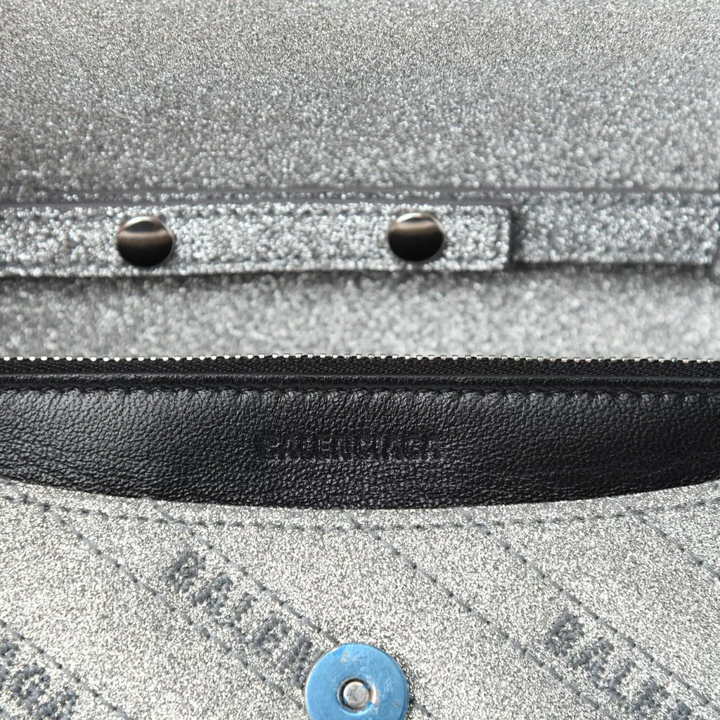 Balenciaga BB Silver Glittered Leather Wallet on Chain Bag Balenciaga BB Silver Glittered Leather Wallet on Chain Bag | Image 8