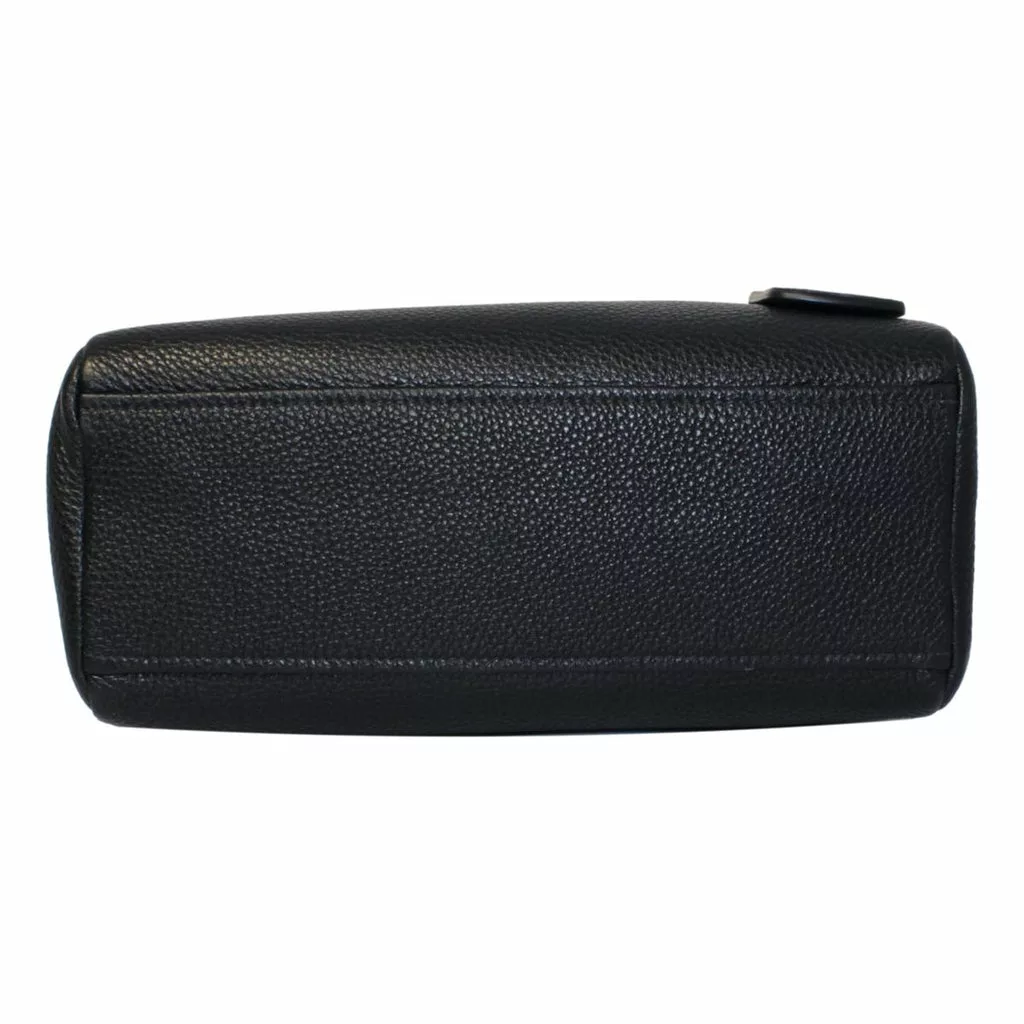 Prada Vitello Phenix Black Leather Stripe Strap Satchel Bag Prada Vitello Phenix Black Leather Stripe Strap Satchel Bag | Image 6