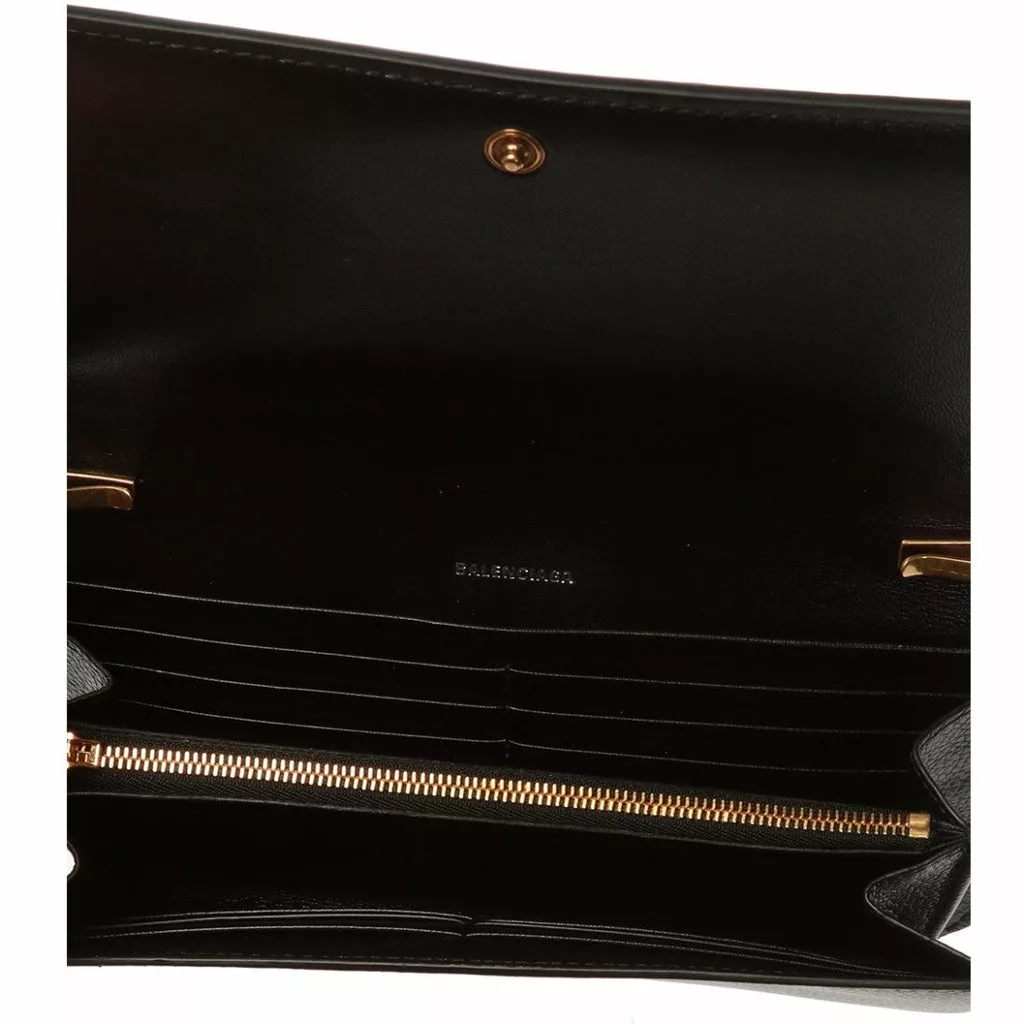 Balenciaga Everyday Black Leather Logo Chain Wallet Bag Balenciaga Everyday Black Leather Logo Chain Wallet Bag | Image 7