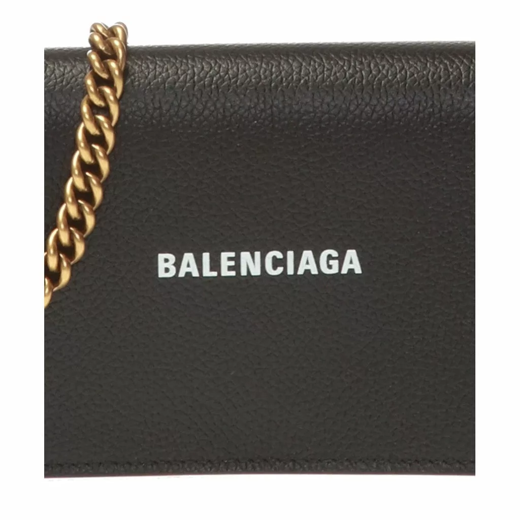 Balenciaga Everyday Black Leather Logo Chain Wallet Bag Balenciaga Everyday Black Leather Logo Chain Wallet Bag | Image 6