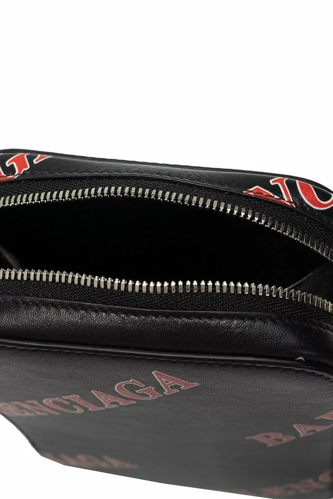 Balenciaga Black Calfskin Leather Sport Print Phone Holder Bag Balenciaga Black Calfskin Leather Sport Print Phone Holder Bag | Image 7