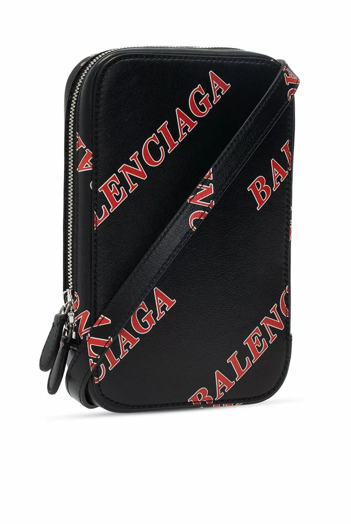 Balenciaga Black Calfskin Leather Sport Print Phone Holder Bag Balenciaga Black Calfskin Leather Sport Print Phone Holder Bag | Image 5