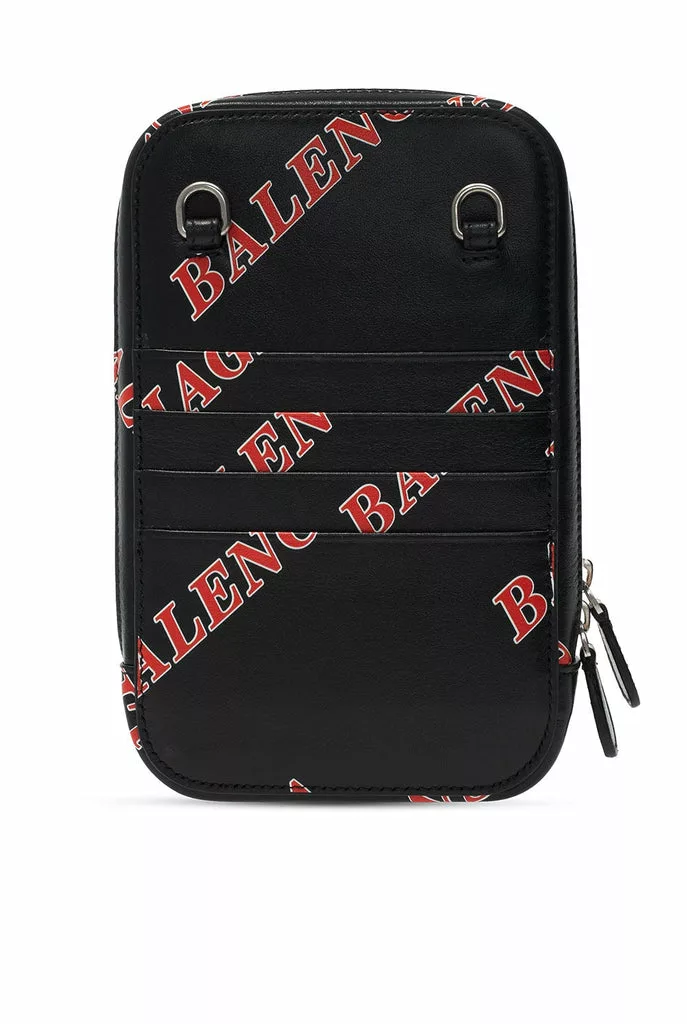 Balenciaga Black Calfskin Leather Sport Print Phone Holder Bag Balenciaga Black Calfskin Leather Sport Print Phone Holder Bag | Image 4