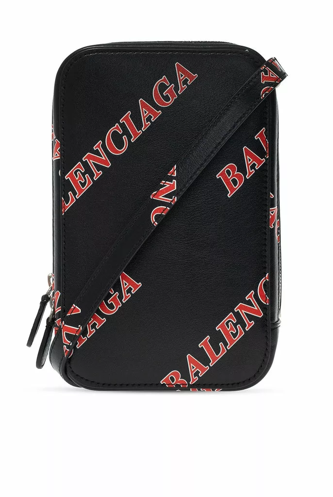 Balenciaga Black Calfskin Leather Sport Print Phone Holder Bag Balenciaga Black Calfskin Leather Sport Print Phone Holder Bag | Image 2