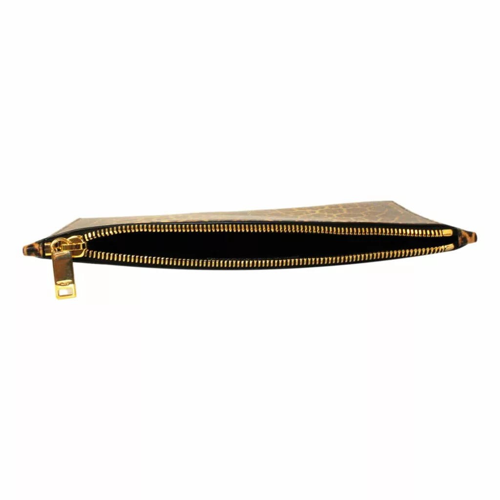 Saint Laurent Leopard Printed Calfskin Leather Medium Pouch Saint Laurent Leopard Printed Calfskin Leather Medium Pouch | Image 8