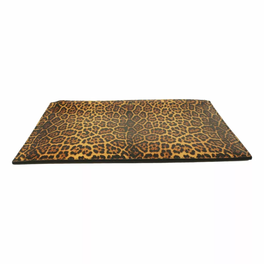 Saint Laurent Leopard Printed Calfskin Leather Medium Pouch Saint Laurent Leopard Printed Calfskin Leather Medium Pouch | Image 6
