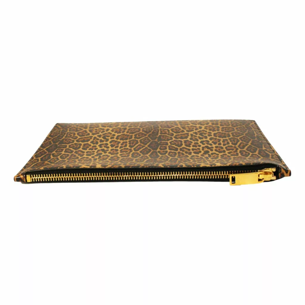 Saint Laurent Leopard Printed Calfskin Leather Medium Pouch Saint Laurent Leopard Printed Calfskin Leather Medium Pouch | Image 7