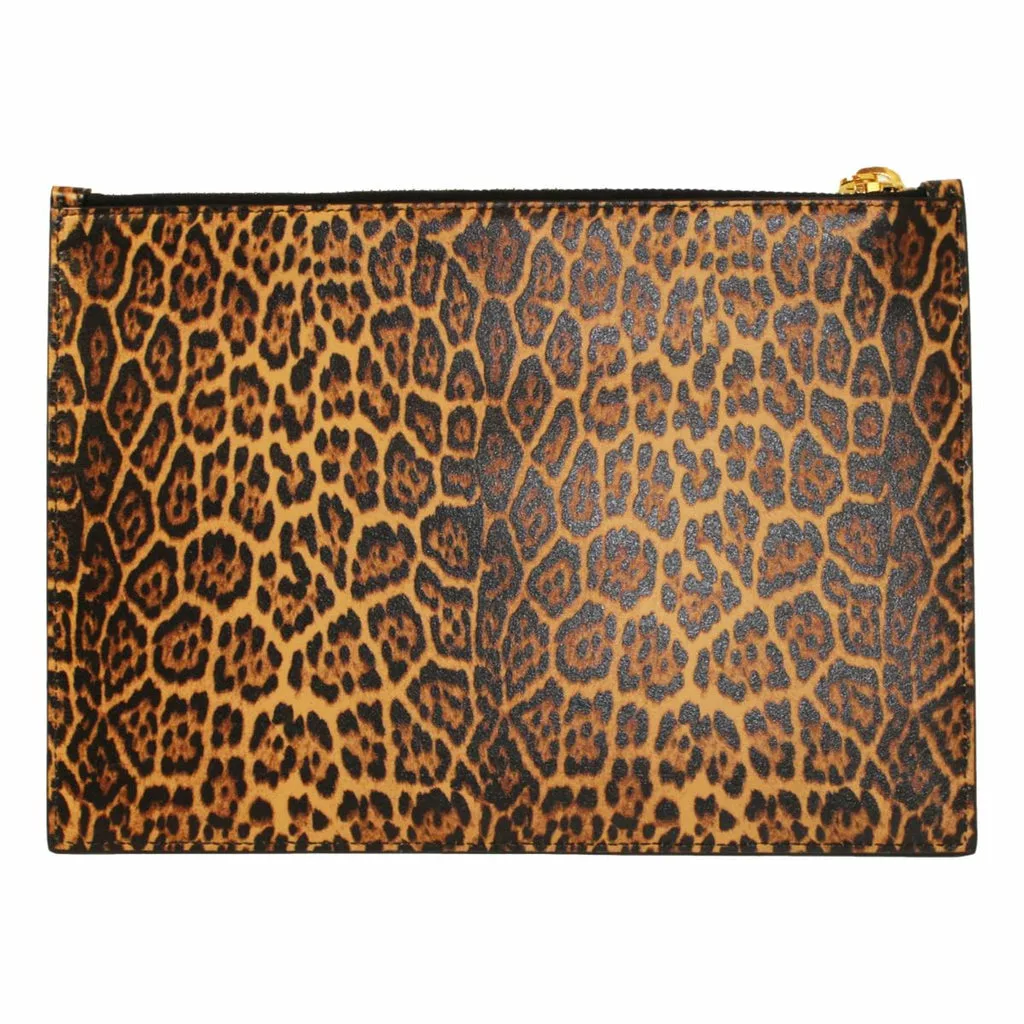Saint Laurent Leopard Printed Calfskin Leather Medium Pouch Saint Laurent Leopard Printed Calfskin Leather Medium Pouch | Image 3