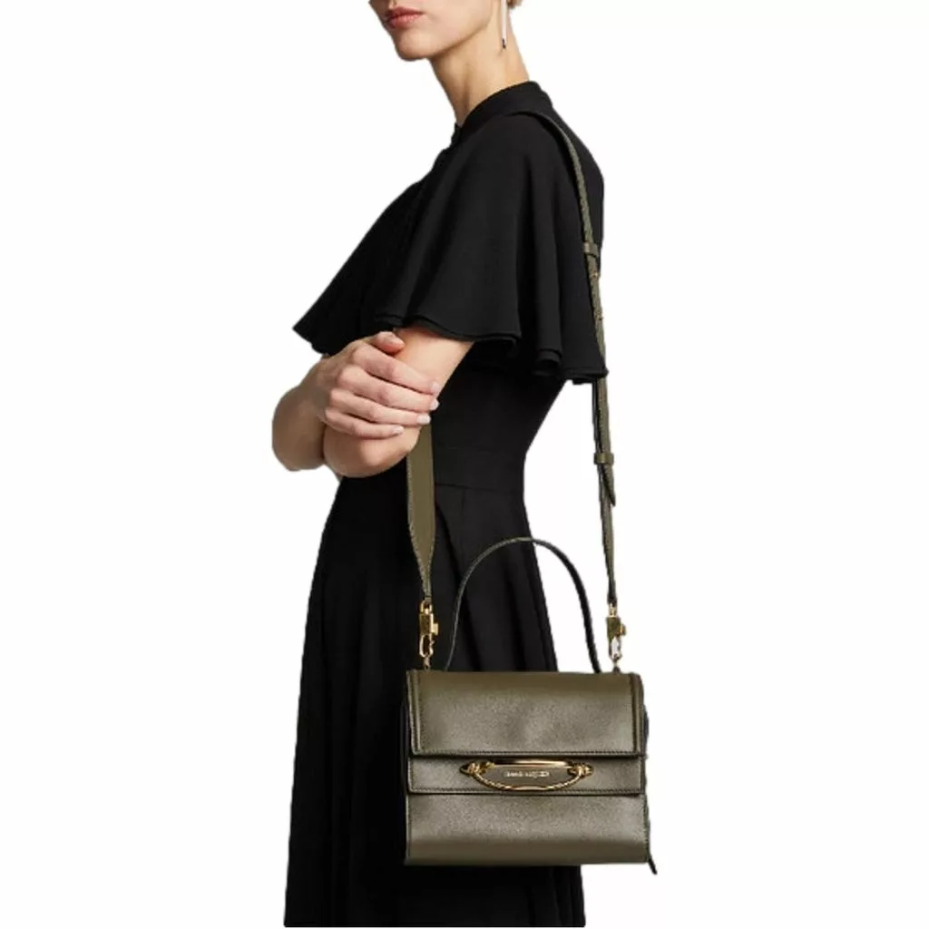Alexander McQueen The Story Bag Khaki Leather Small Satchel Alexander McQueen The Story Bag Khaki Leather Small Satchel | Image 4