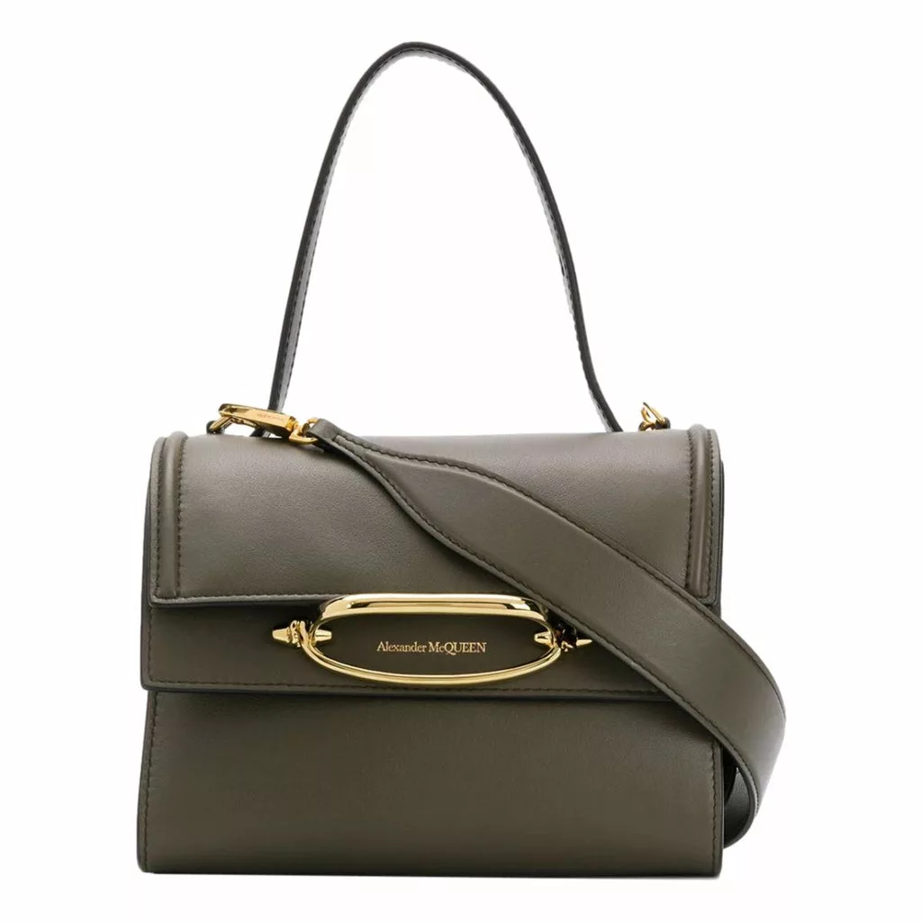 Alexander McQueen The Story Bag Khaki Leather Small Satchel Alexander McQueen The Story Bag Khaki Leather Small Satchel | Image 3