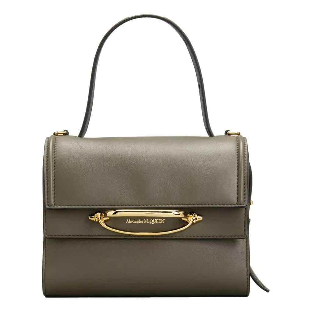 Alexander McQueen The Story Bag Khaki Leather Small Satchel Alexander McQueen The Story Bag Khaki Leather Small Satchel | Image 1
