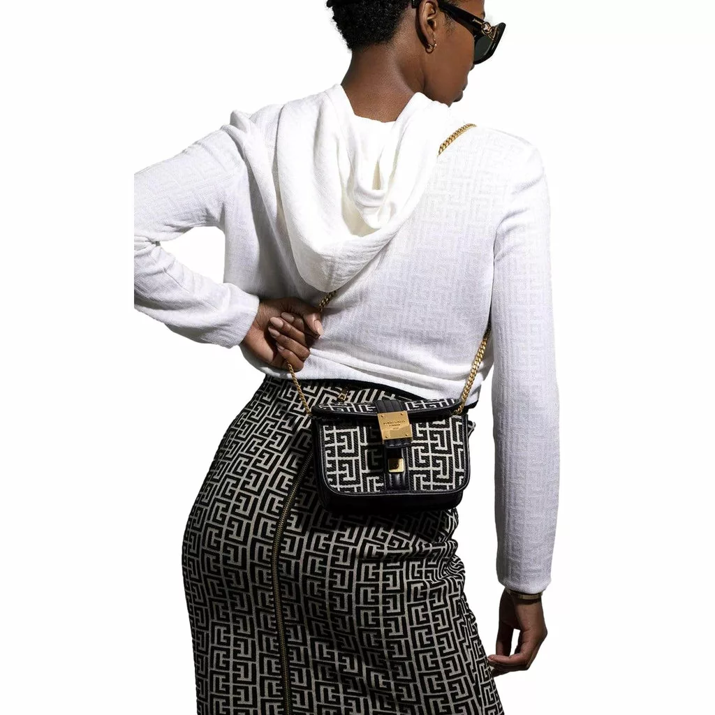 Balmain 1945 Monogram Jacquard Belt Bag Black Balmain 1945 Monogram Jacquard Belt Bag Black | Image 5