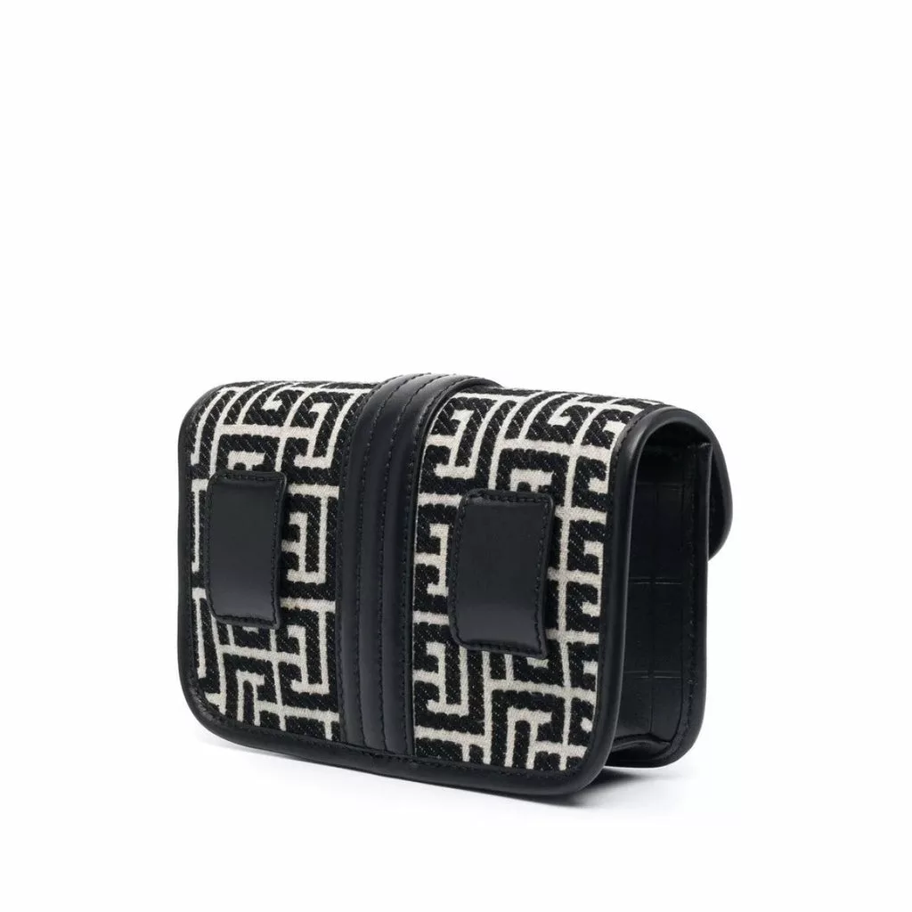 Balmain 1945 Monogram Jacquard Belt Bag Black Balmain 1945 Monogram Jacquard Belt Bag Black | Image 4