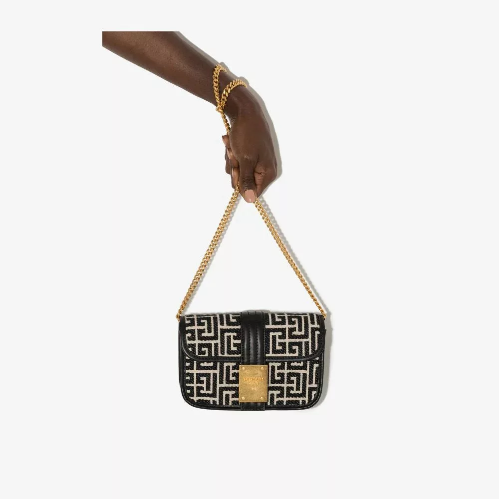 Balmain 1945 Monogram Jacquard Belt Bag Black Balmain 1945 Monogram Jacquard Belt Bag Black | Image 3