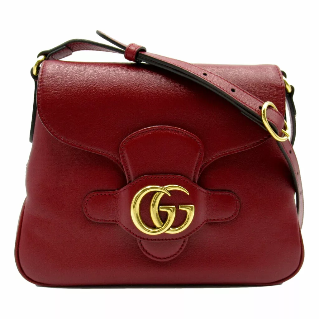 Gucci GG Red Calf Leather Shoulder Bag Gucci GG Red Calf Leather Shoulder Bag | Image 1