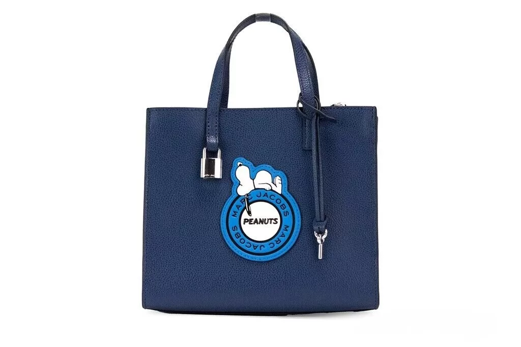 Marc Jacobs Peanuts grind Small Blue Leather Snoopy Patch Tote Crossbody Bag Marc Jacobs Peanuts grind Small Blue Leather Snoopy Patch Tote Crossbody Bag | Image 1