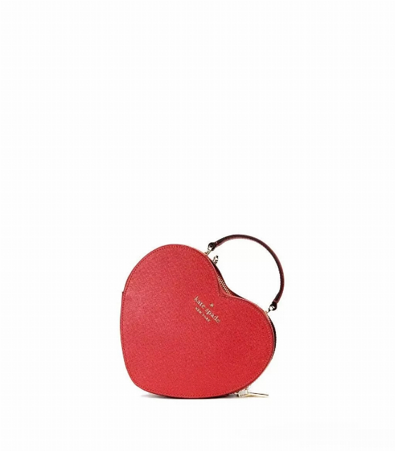 Kate Spade Love Shack Candied Cherry Saffiano Top Handle Heart Crossbody Handbag Red | Image 1